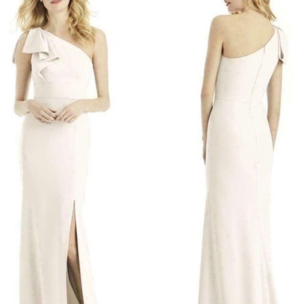 After Six - Bow One-Shoulder Trumpet Gown